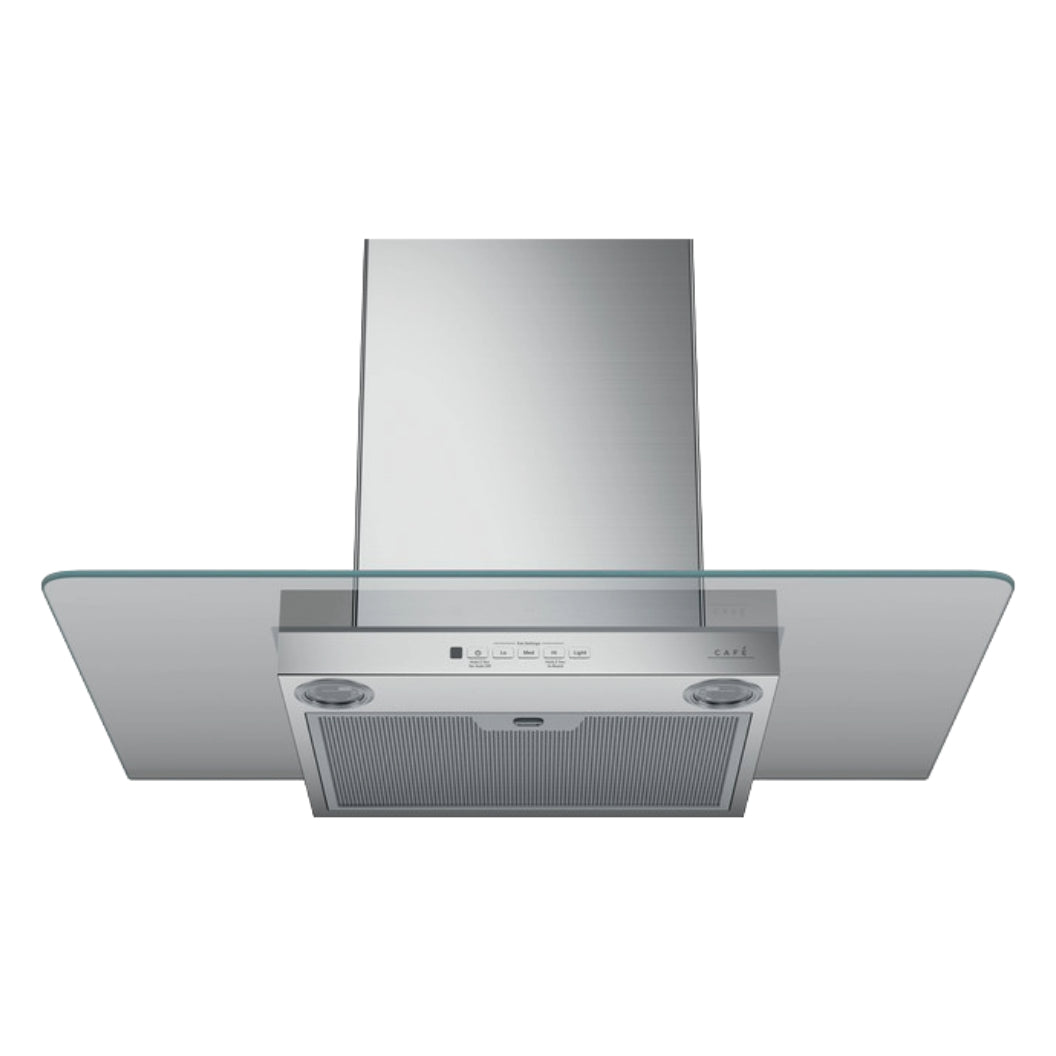 Hotte cheminée murale 30 po 350 CFM, Inox avec verrière en verre