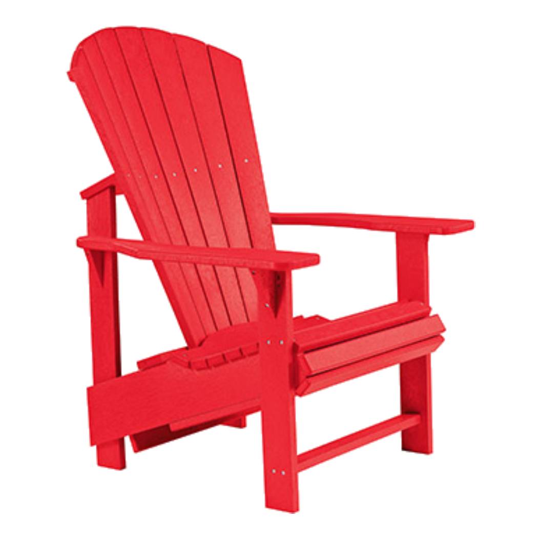 Chaise extérieure rouge plastique recyclé - Adirondack Verticale