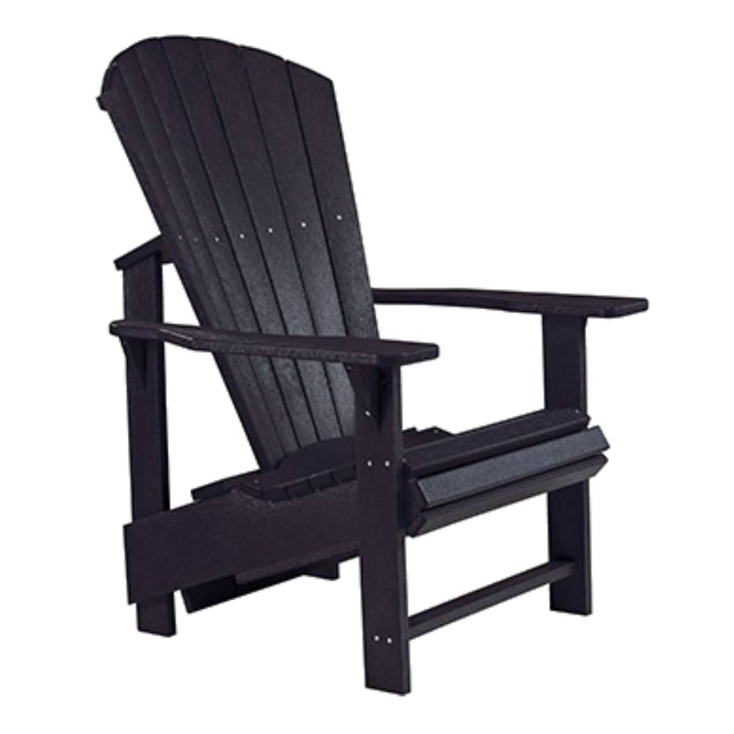 Chaise extérieure noire plastique recyclé -Adirondack Verticale