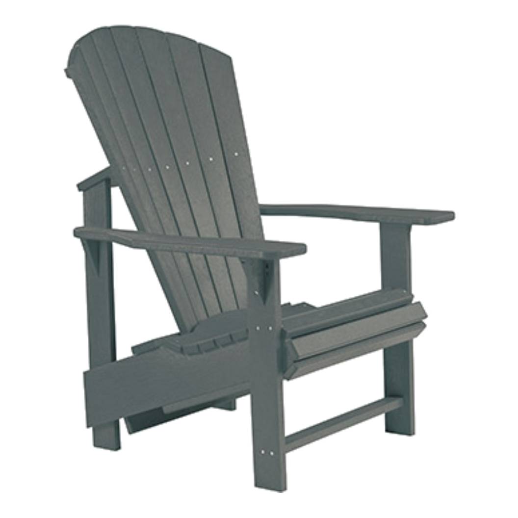 Chaise extérieure grise foncée plastique recyclé - Adirondack Verticale
