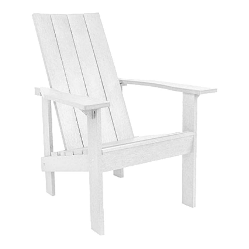 Chaise extérieure blanche plastique recyclé - Adirondack Moderne