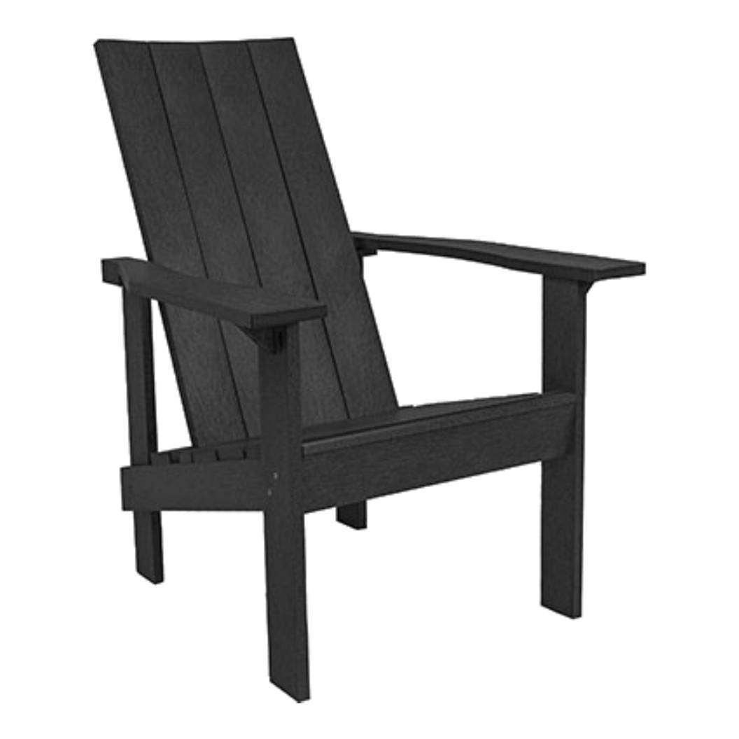 Chaise extérieure noire plastique recyclé - Adirondack Moderne