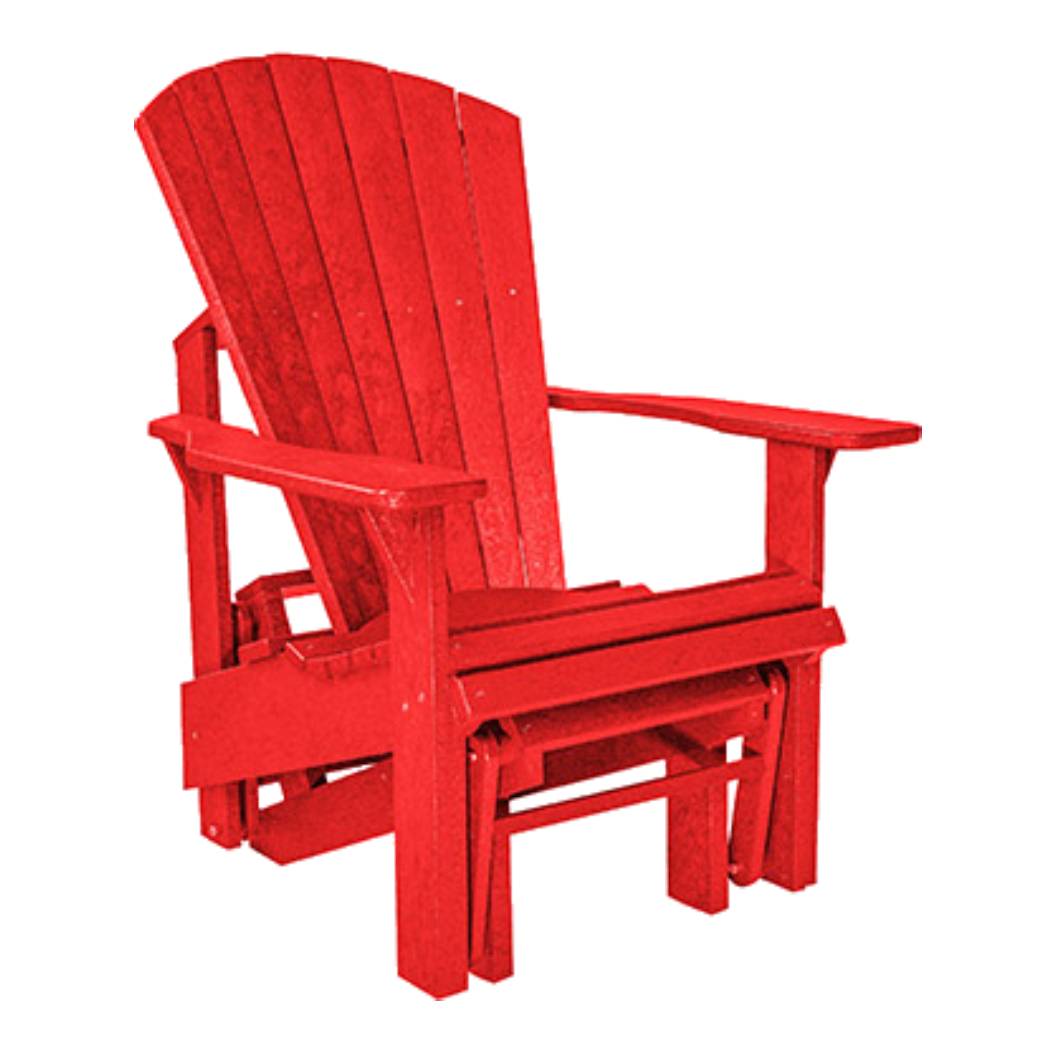 Chaise extérieure en plastique recyclé rouge berçante - Adirondack