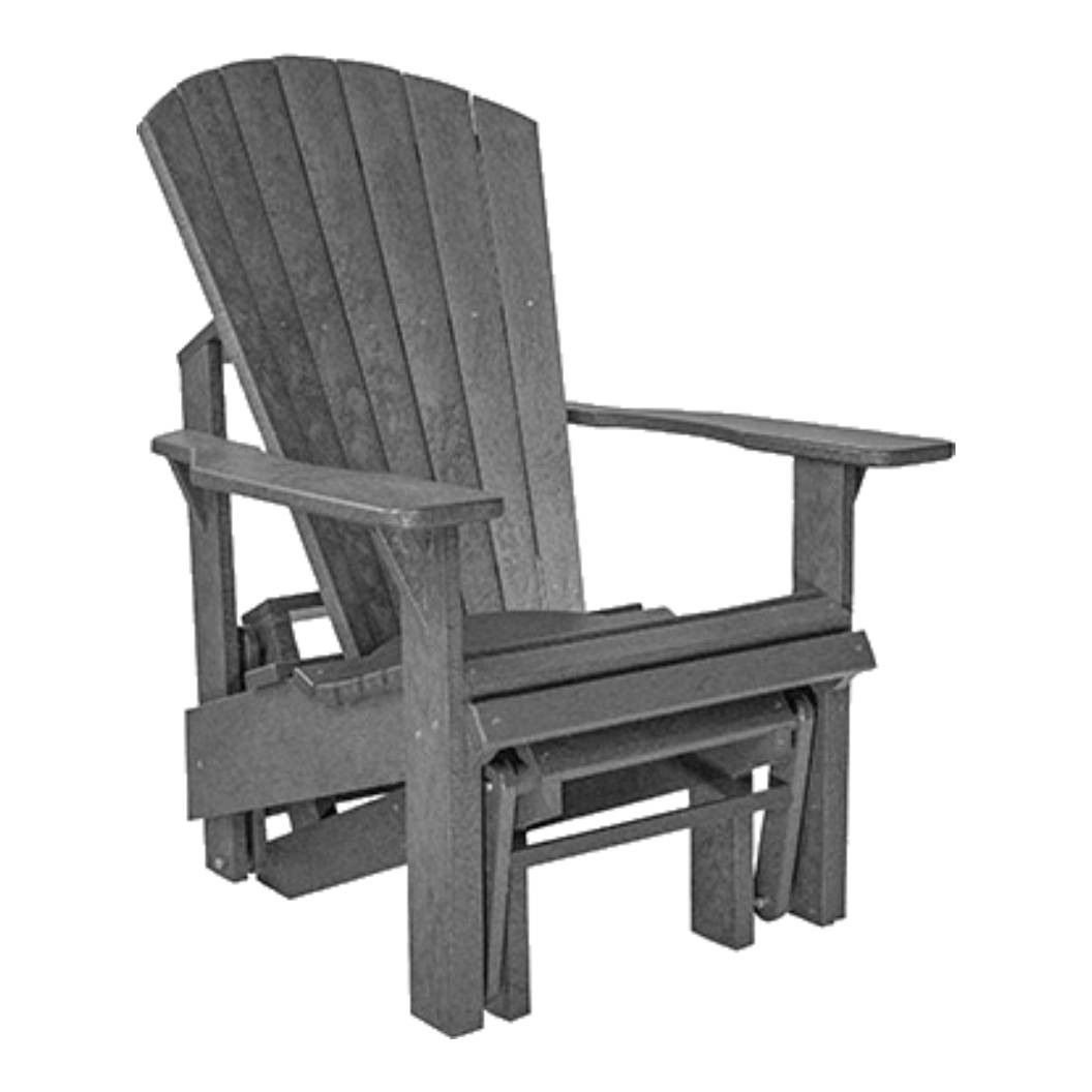 Chaise berçante extérieure grise foncée plastique recyclé - Adirondack