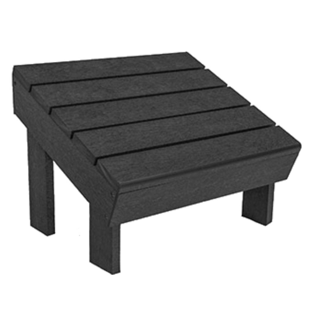 Repose pied extérieure noir plastique recyclé - Adirondack Moderne