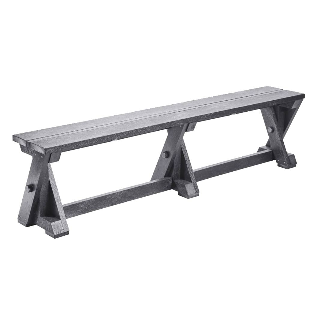 Banc extérieure gris foncé plastique recyclé