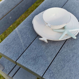 Table de salle à manger extérieure en plastique recyclé gris ardoise - Harvest