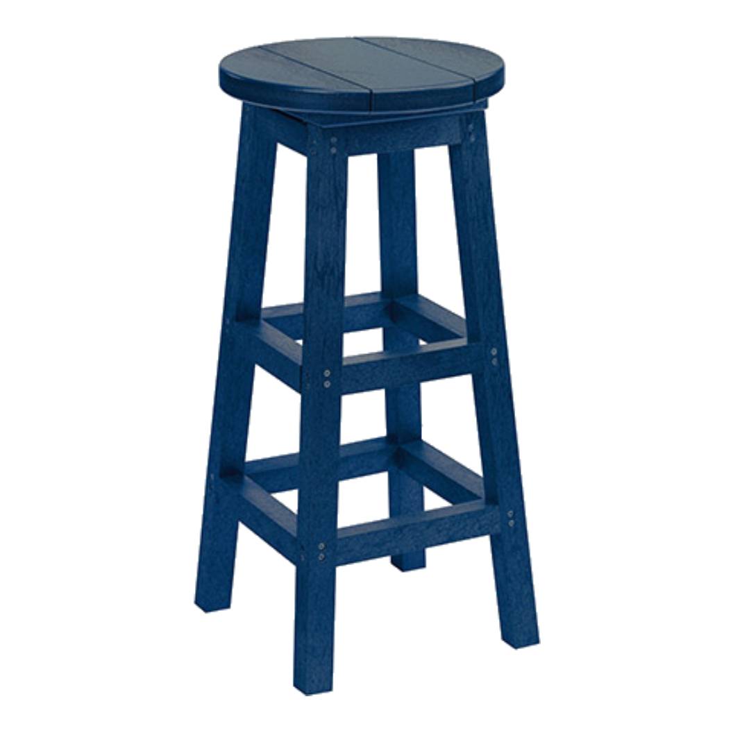 Tabouret extérieure pivotant bleu marine plastique recyclé