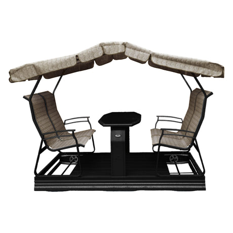 Balançoire sur roues 4 places en tissu avec une structure en aluminium - Kaza