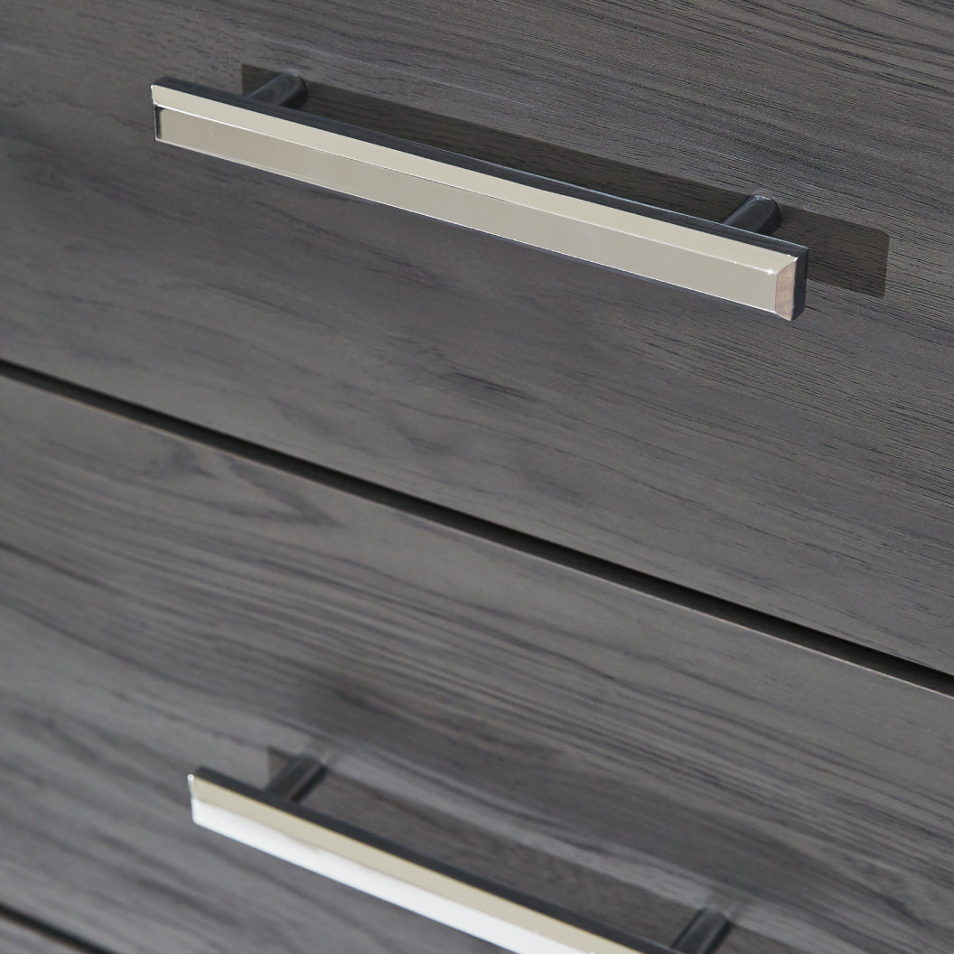 Bureau à 6 tiroirs en bois/MDF gris - Lodanna