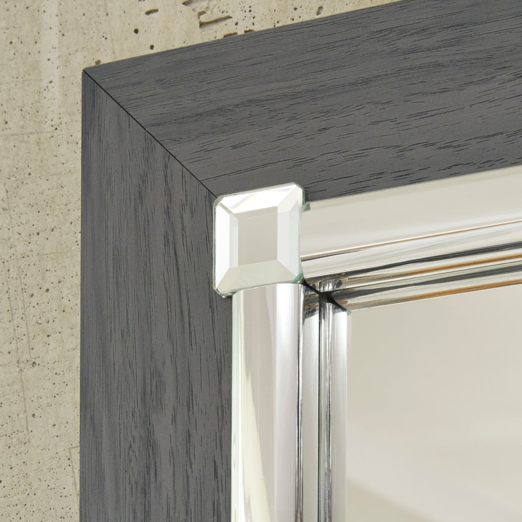 Miroir de bureau en bois/MDF gris - Lodanna