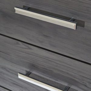 Table de chevet à 2 tiroirs en bois/MDF gris - Lodanna