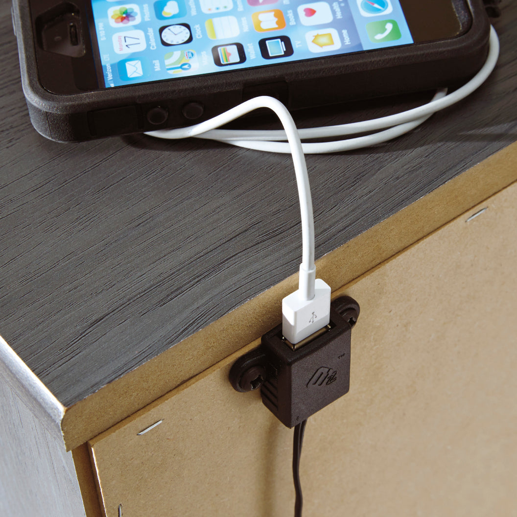 Table de chevet à 2 tiroirs en bois/MDF gris - Lodanna