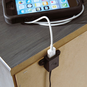 Table de chevet à 2 tiroirs en bois/MDF gris - Lodanna