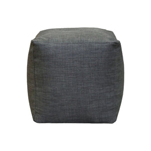 Pouf cubique Lina en tissu gris foncé