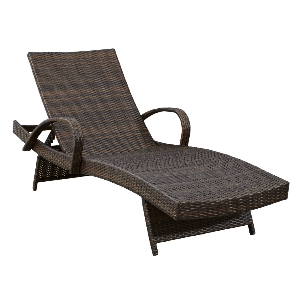 Ensemble de chaises longues extérieure en osier brune - Kantana