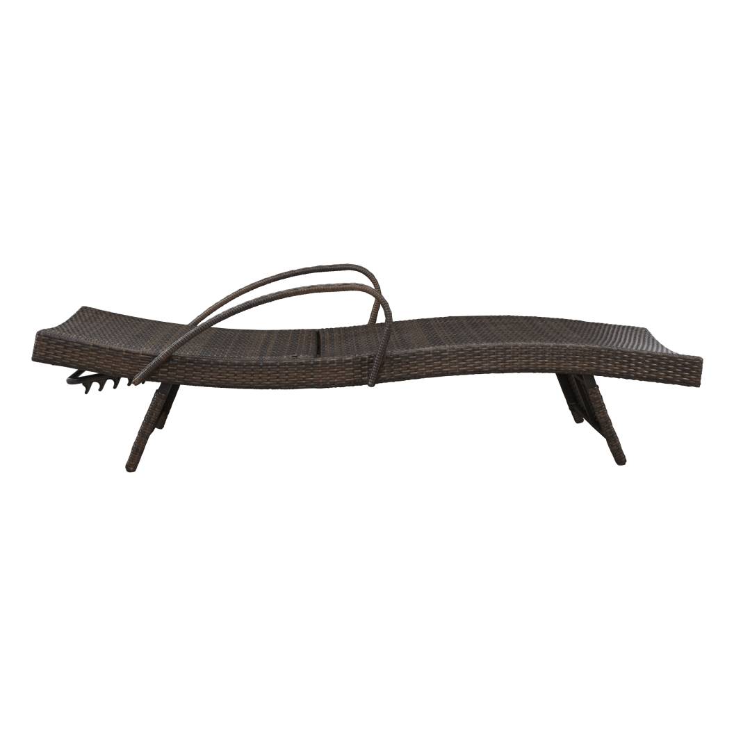 Ensemble de chaises longues extérieure en osier brune - Kantana