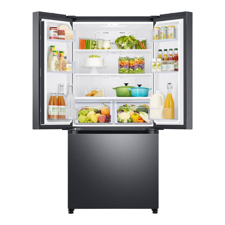 Réfrigérateur portes françaises Inox noir 33po