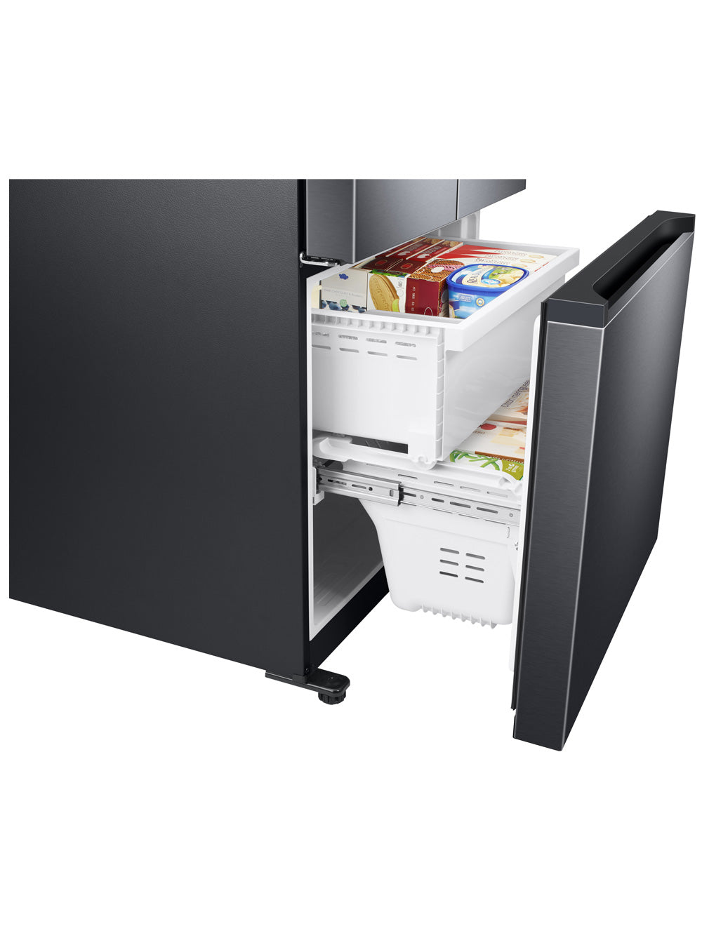 Réfrigérateur portes françaises Inox noir 33po