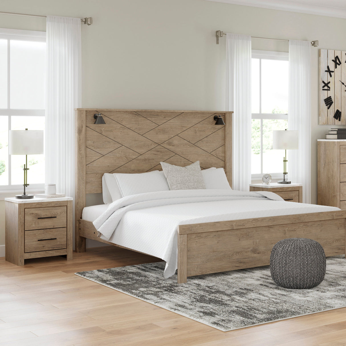 Table de chevet Brun clair en bois - Senniberg