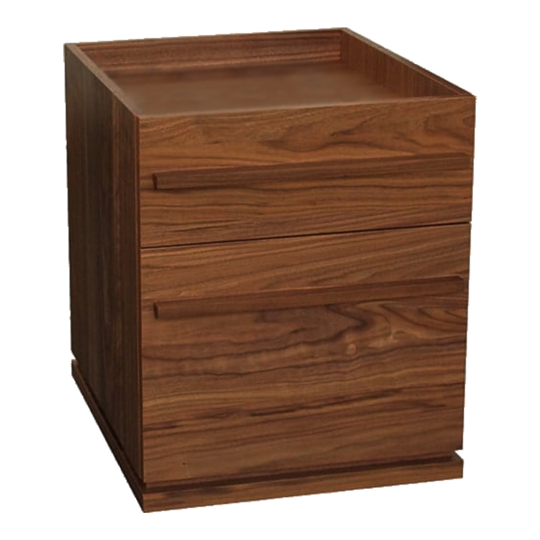 Classeur à 2 tiroirs en bois de noyer fumé - Teo