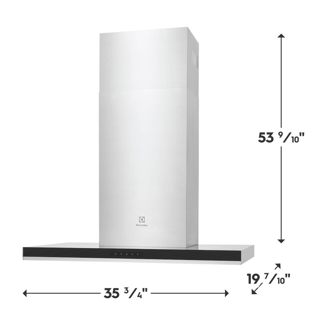 Hotte murale en T 36 po inox