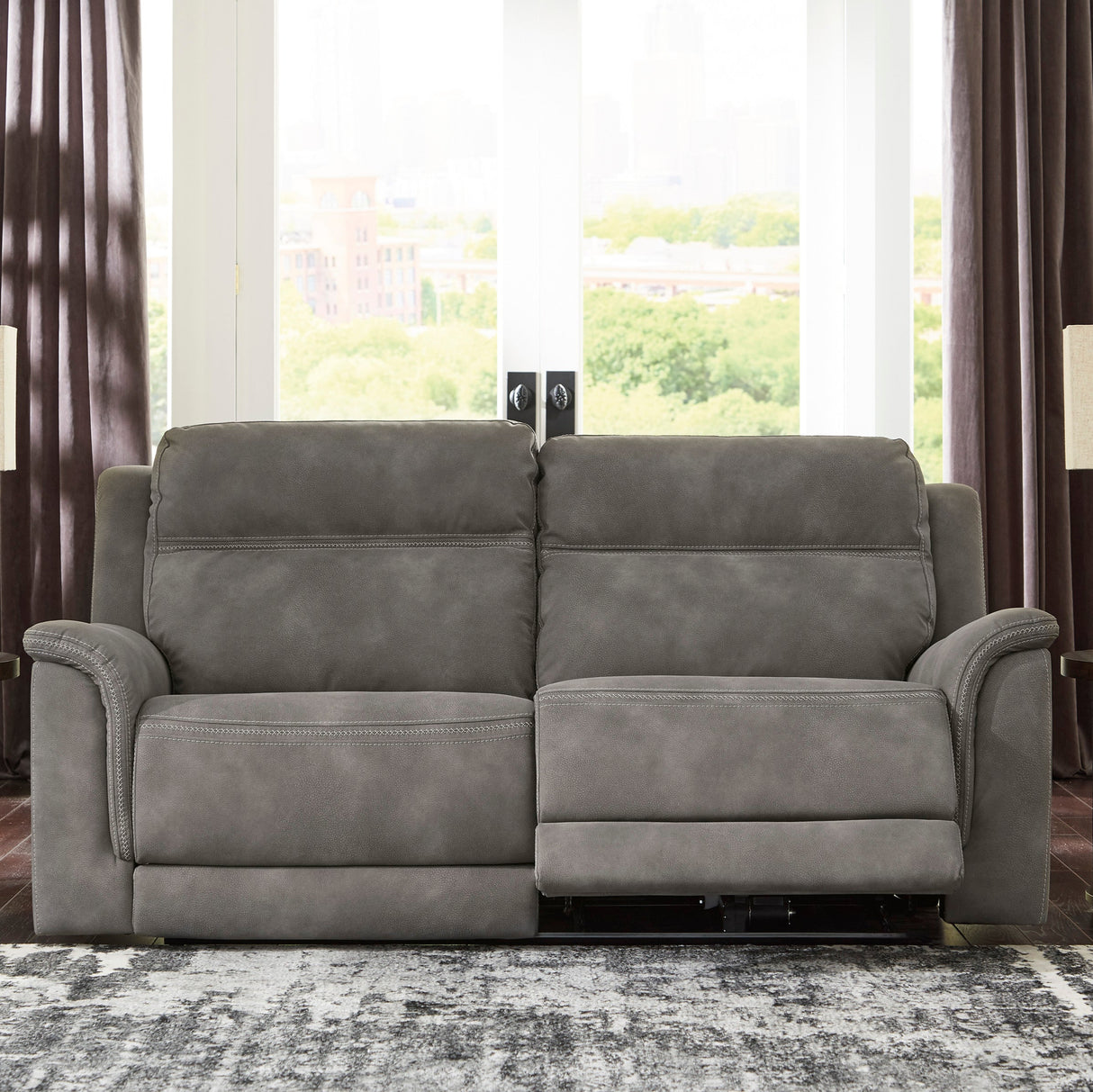 Sofa condo brun grisâtre tissu motorisé - Next-Gen Durapella