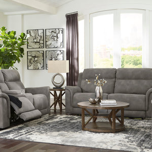 Sofa condo brun grisâtre tissu motorisé - Next-Gen Durapella