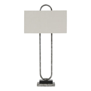 Lampe de table en métal argenté 36 po. - Bennish