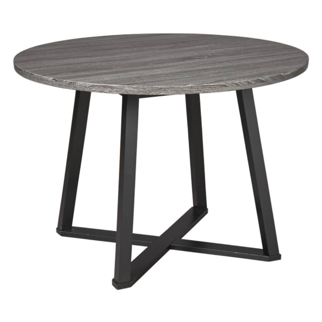 Table de salle à manger mélamine grise ronde - Centiar