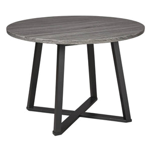 Table de salle à manger mélamine grise ronde - Centiar
