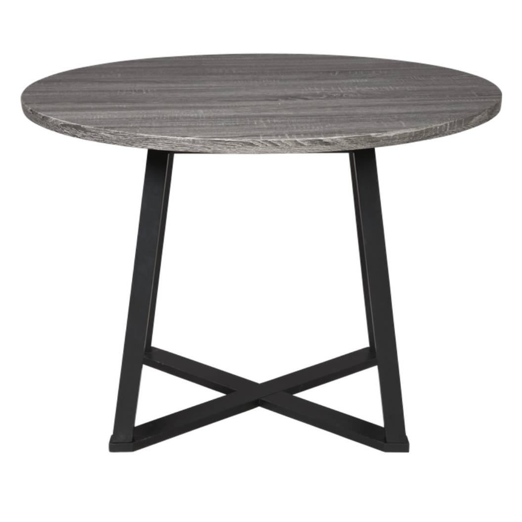 Table de salle à manger mélamine grise ronde - Centiar