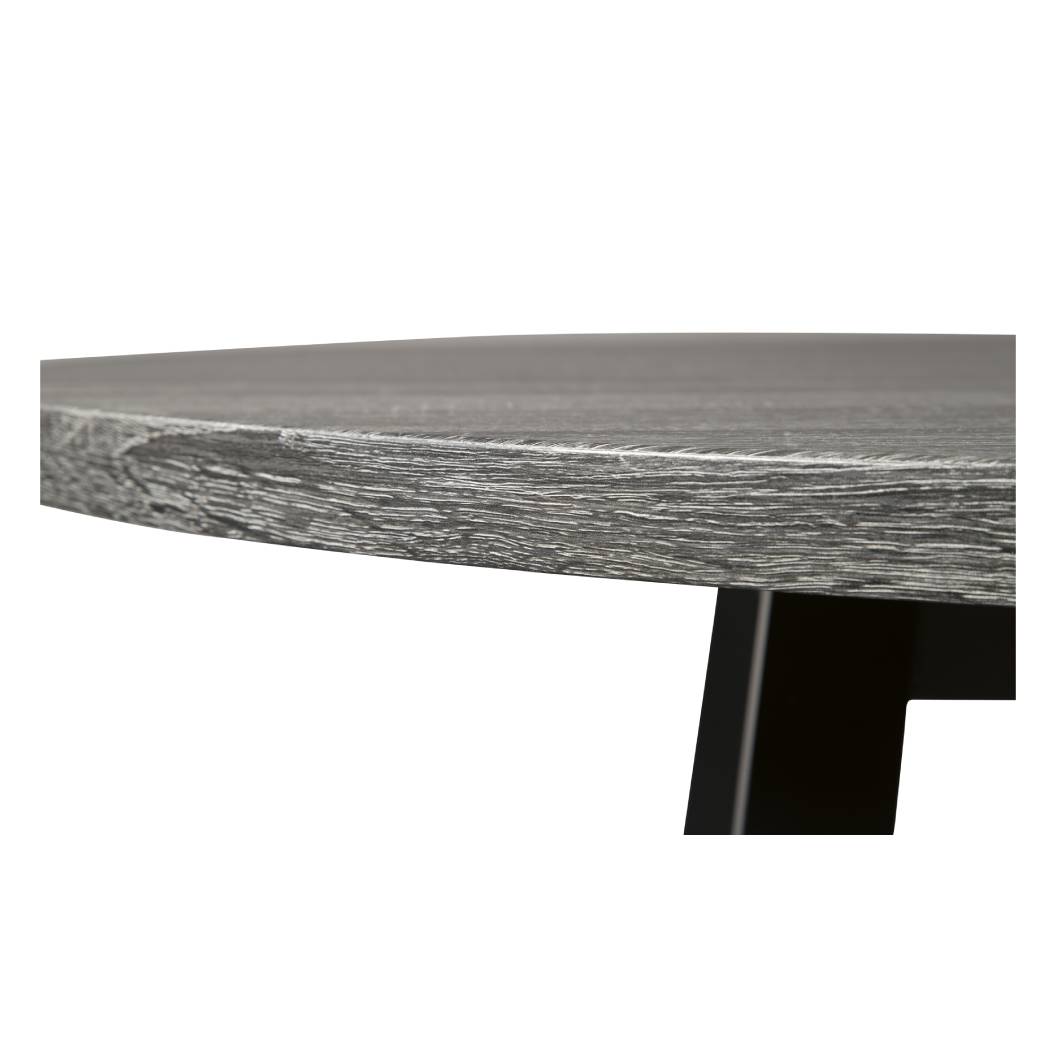 Table de salle à manger mélamine grise ronde - Centiar