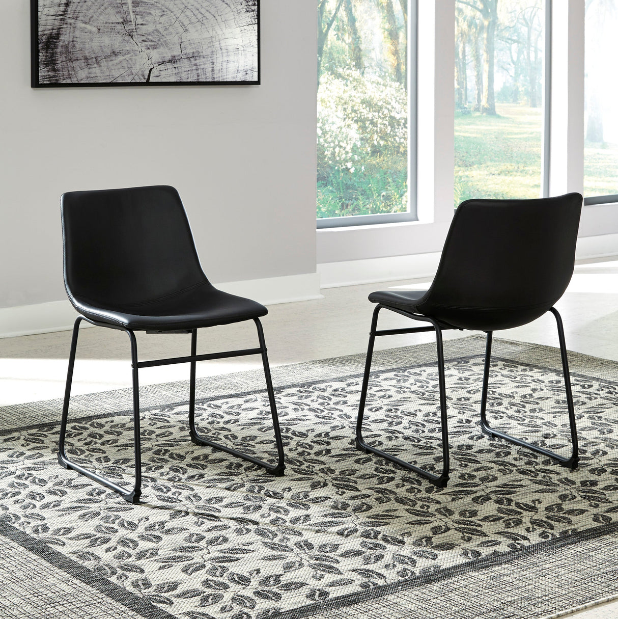 Ensemble de 2 chaises de salle à manger aspect cuir - Centiar