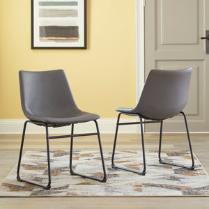 Ensemble de 2 chaises de salle à manger aspect cuir - Centiar