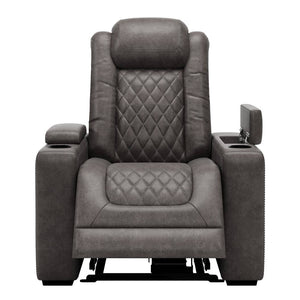 Fauteuil motorisé tête pied aspect cuir gris - Hyllmont
