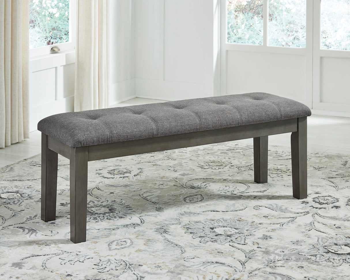 Banc de salle à manger Hallanden en tissu gris