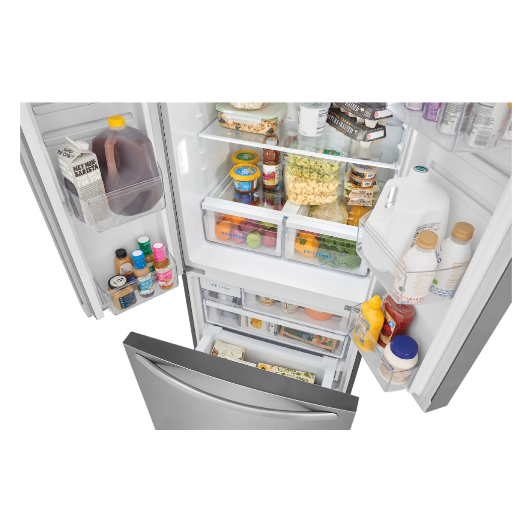 Réfrigérateur porte française profondeur comptoir 32 po 3 portes Inox