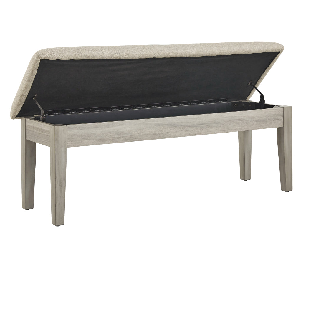 Banc de rangement Parellen en tissu beige