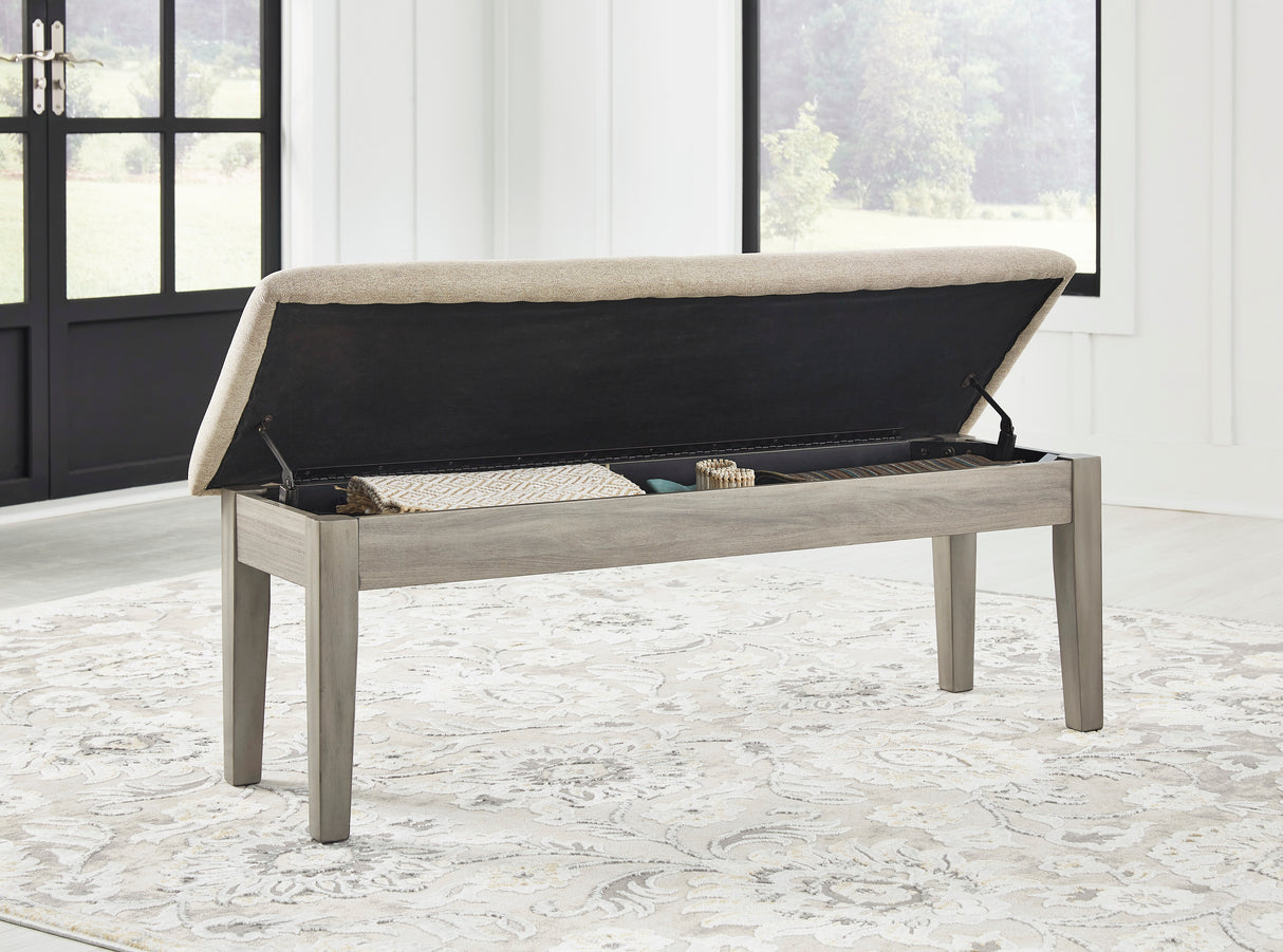 Banc de rangement Parellen en tissu beige
