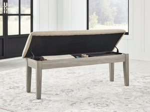 Banc de rangement Parellen en tissu beige
