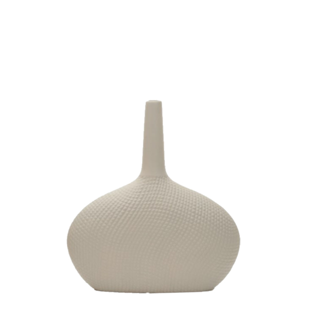 Vase en céramique texturée beige-greige - Hawana