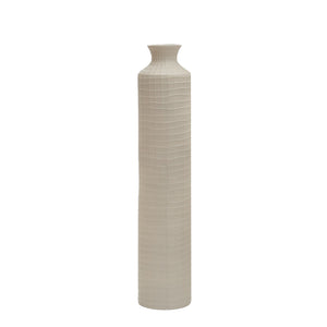 Vase en céramique à motif en grille beige - Skyler