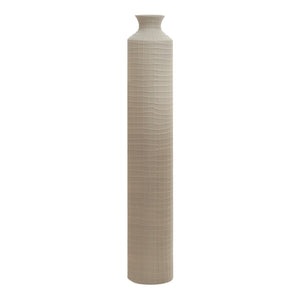 Vase en céramique à motif en grille beige - Skyler