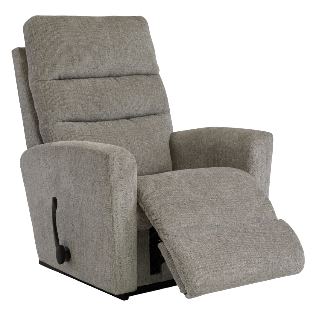 Fauteuil berçant et inclinable en tissu gris - Liam