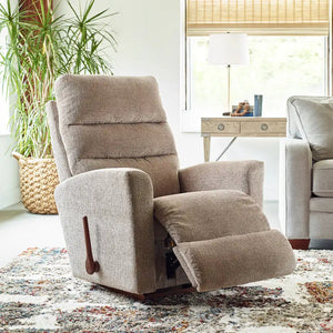 Fauteuil berçant et inclinable en tissu gris - Liam
