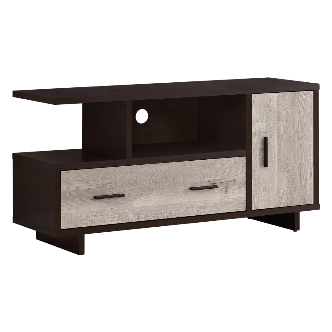 Meuble de télévision en placage espresso avec rangement - I 2805