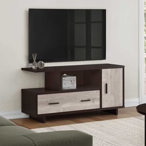 Meuble de télévision en placage espresso avec rangement - I 2805