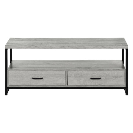 Meuble de télévision en stratifié et métal noir avec 2 tiroirs - I 2870-2871-2872