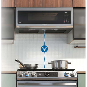 Micro-ondes à hotte intégrée 30 po, 1,1 pi³ Inox avec Wi-Fi